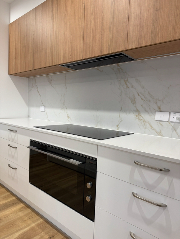 Feature brickwork and modern finishes in Kythera Googong home